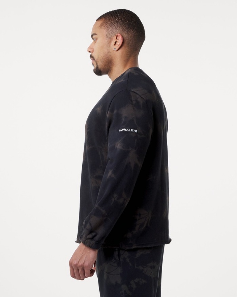 Alphalete HCTS Drop Shoulder Uomo Felpa Nere | 89RJEQUHF