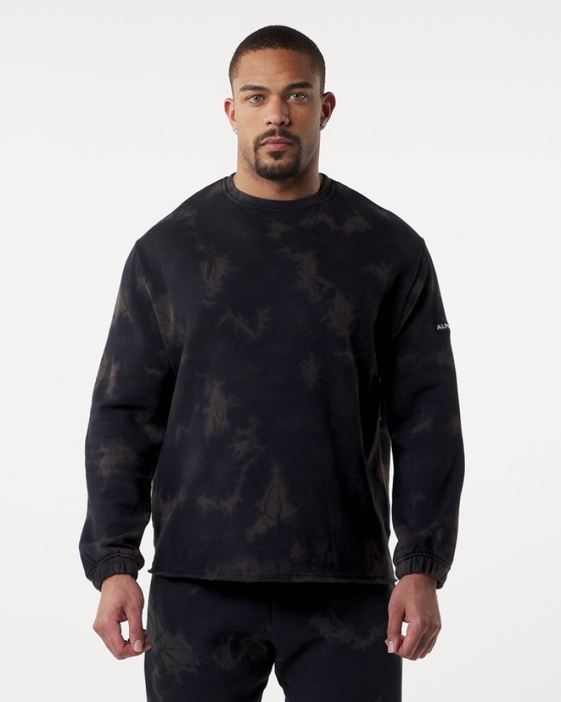 Alphalete HCTS Drop Shoulder Uomo Felpa Nere | 89RJEQUHF