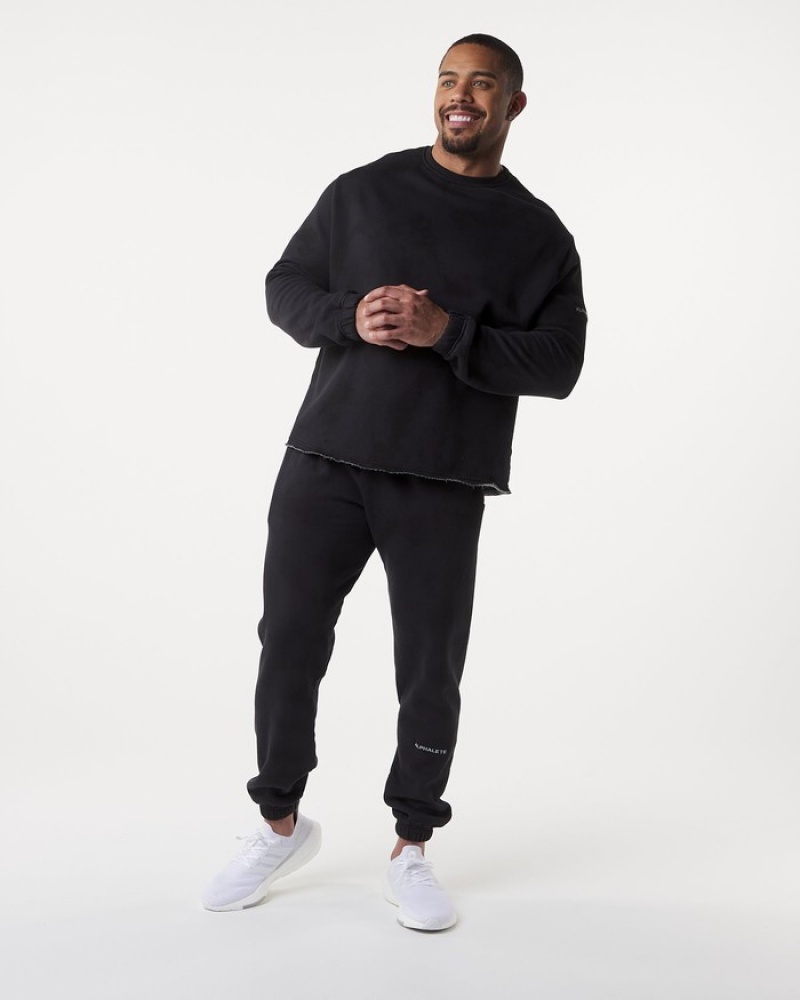 Alphalete HCTS Drop Shoulder Uomo Felpa Nere | 76TUWRPOK