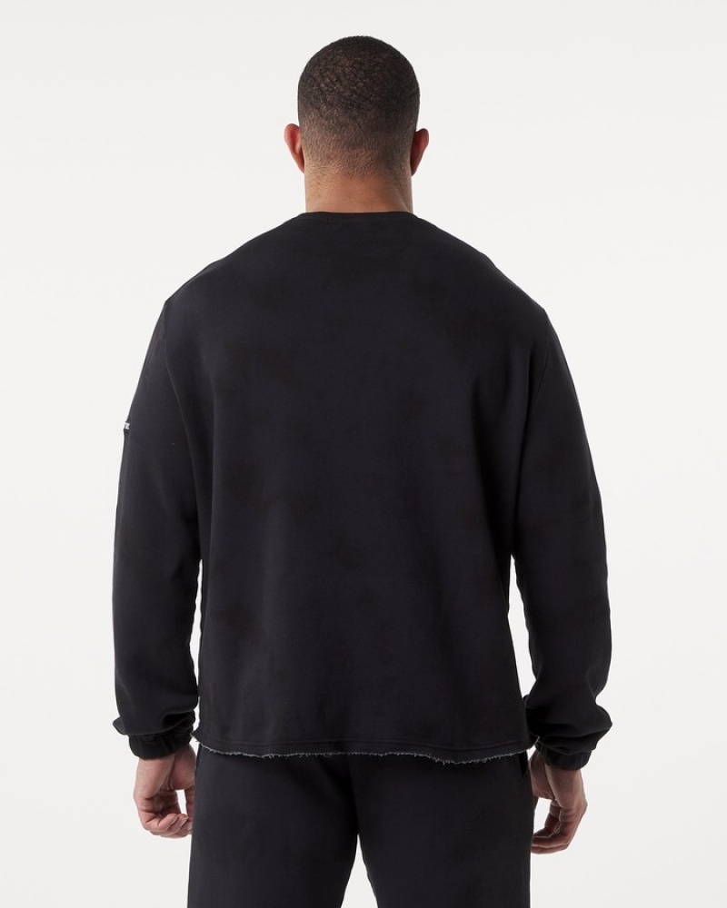 Alphalete HCTS Drop Shoulder Uomo Felpa Nere | 76TUWRPOK