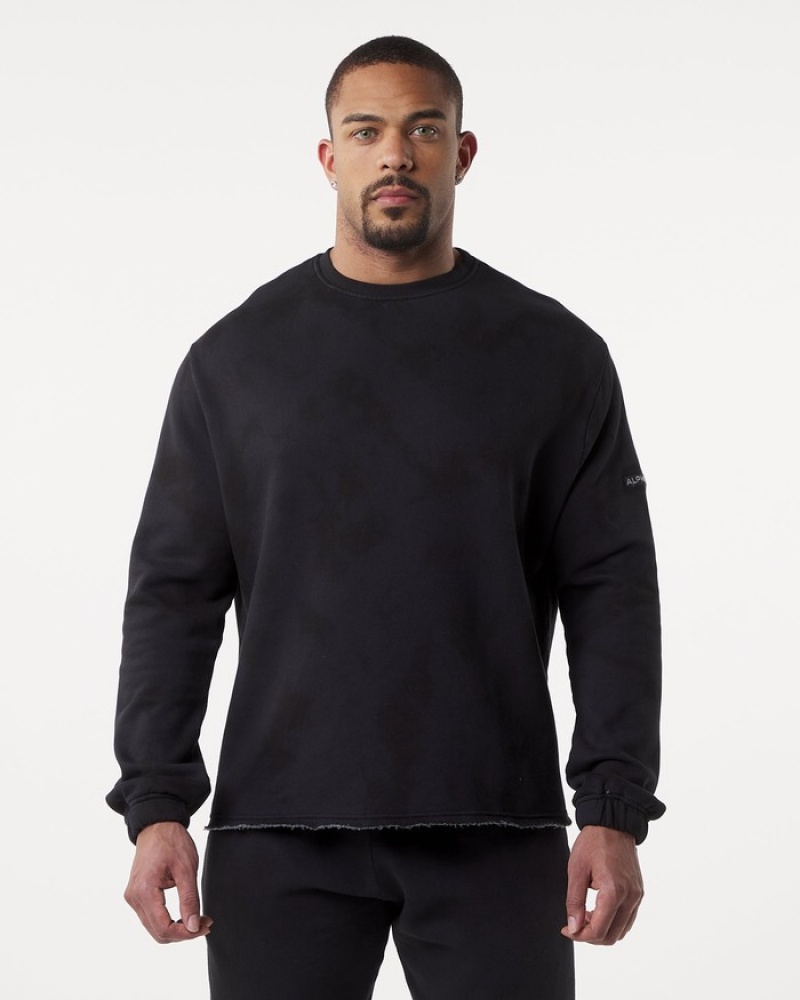 Alphalete HCTS Drop Shoulder Uomo Felpa Nere | 76TUWRPOK