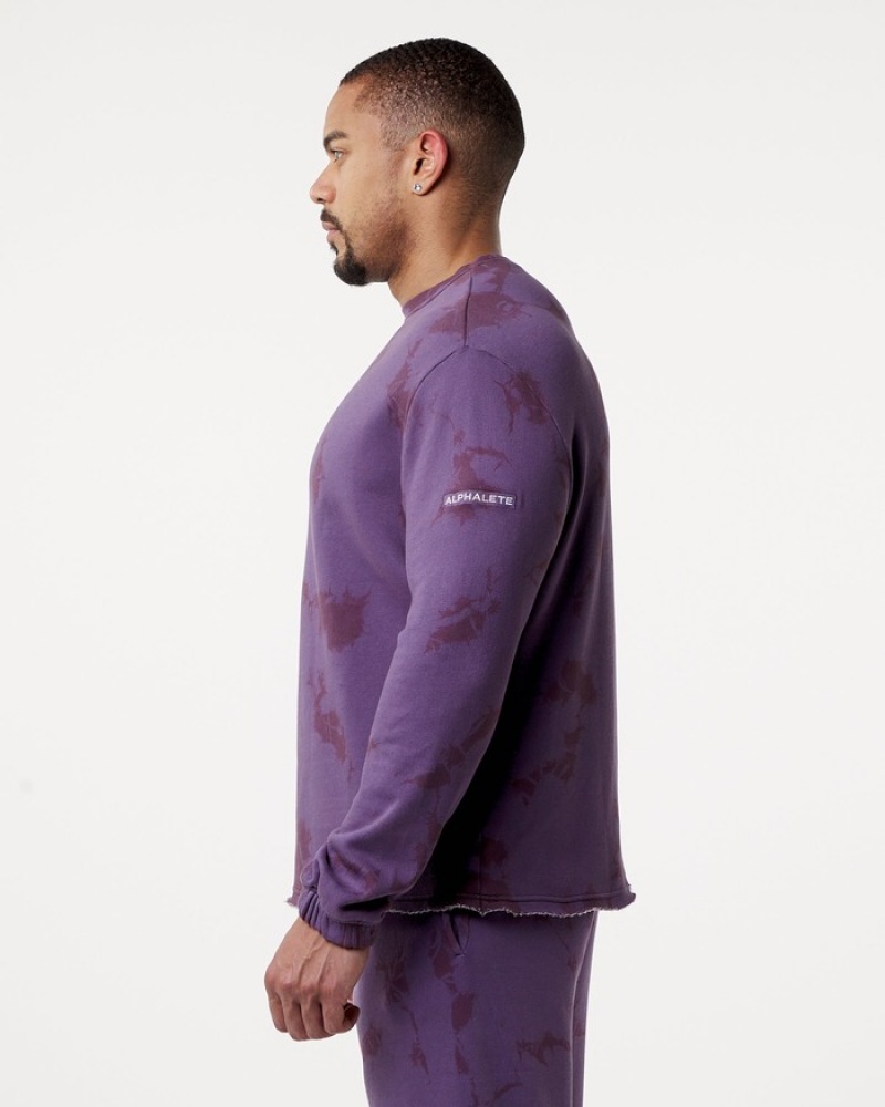 Alphalete HCTS Drop Shoulder Uomo Felpa Viola | 54ATBNWVS