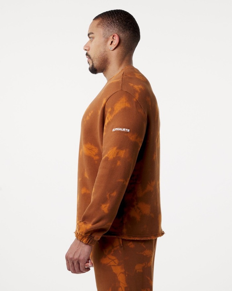 Alphalete HCTS Drop Shoulder Uomo Felpa Arancioni | 38NHBTVPW