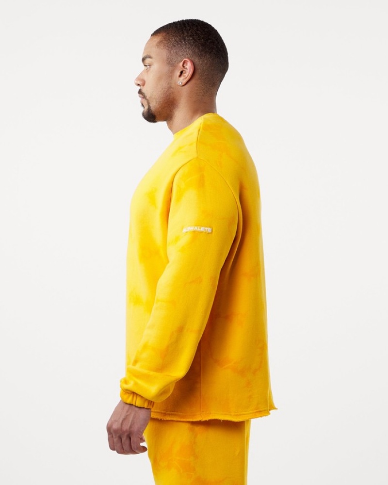 Alphalete HCTS Drop Shoulder Uomo Felpa Arancioni | 10QANWDIX