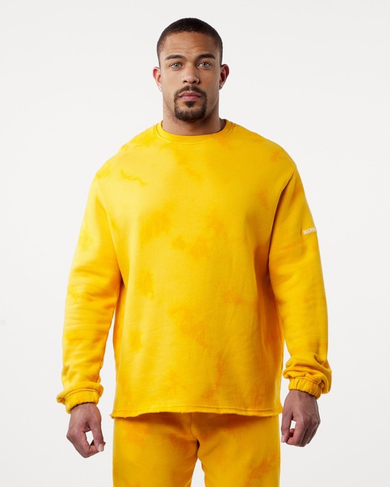 Alphalete HCTS Drop Shoulder Uomo Felpa Arancioni | 10QANWDIX