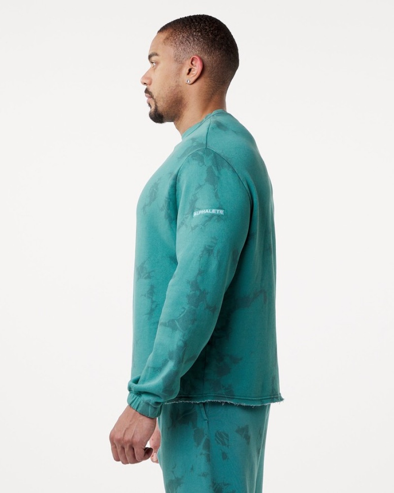Alphalete HCTS Drop Shoulder Uomo Felpa Blu | 63QTYHEOC