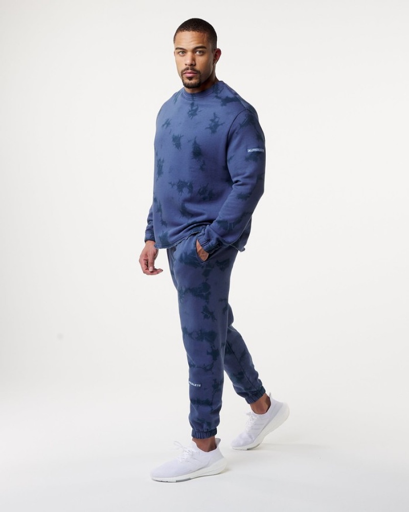 Alphalete HCTS Drop Shoulder Uomo Felpa Blu | 48XVKFTSG