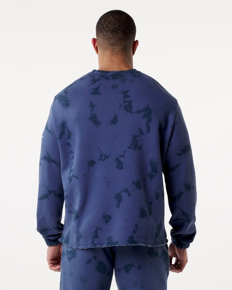Alphalete HCTS Drop Shoulder Uomo Felpa Blu | 48XVKFTSG