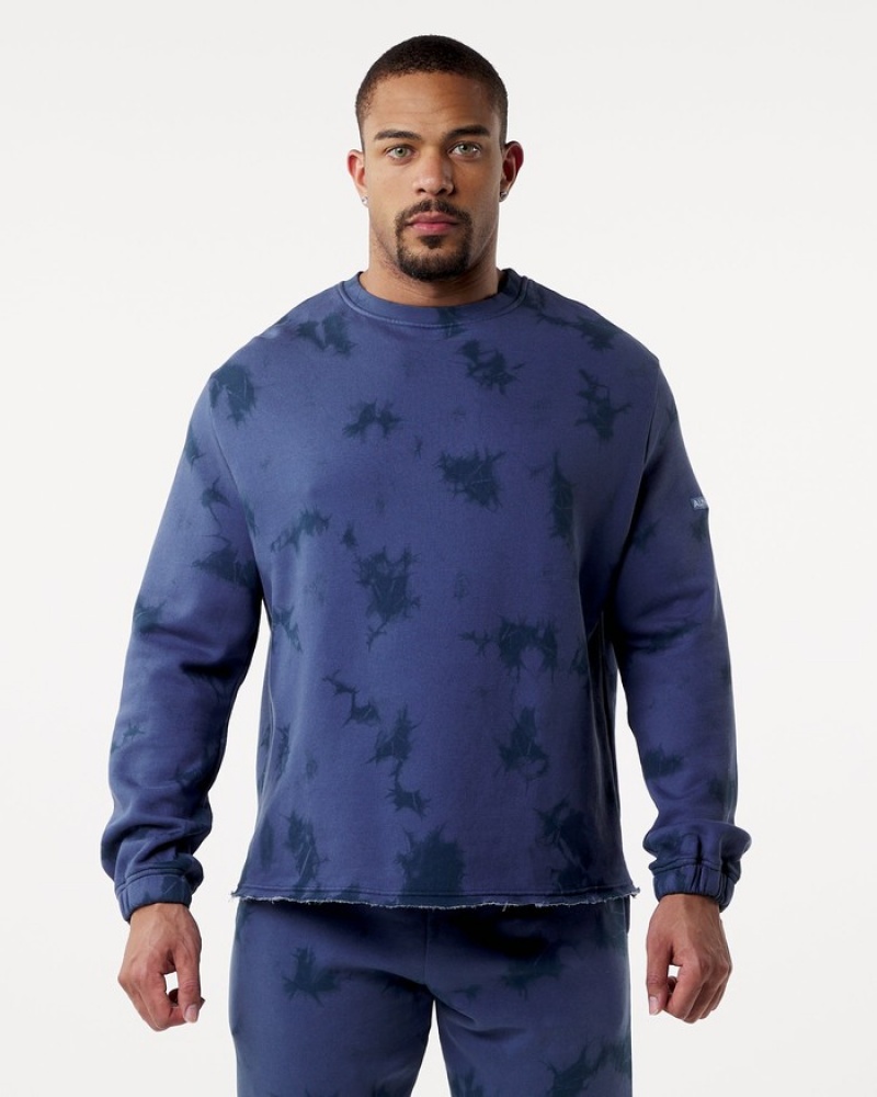 Alphalete HCTS Drop Shoulder Uomo Felpa Blu | 48XVKFTSG