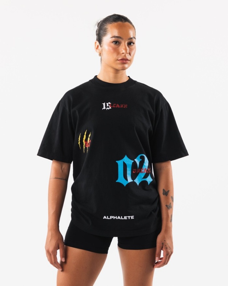 Alphalete HTX Donna Camicie Nere | 95AFQJVZI