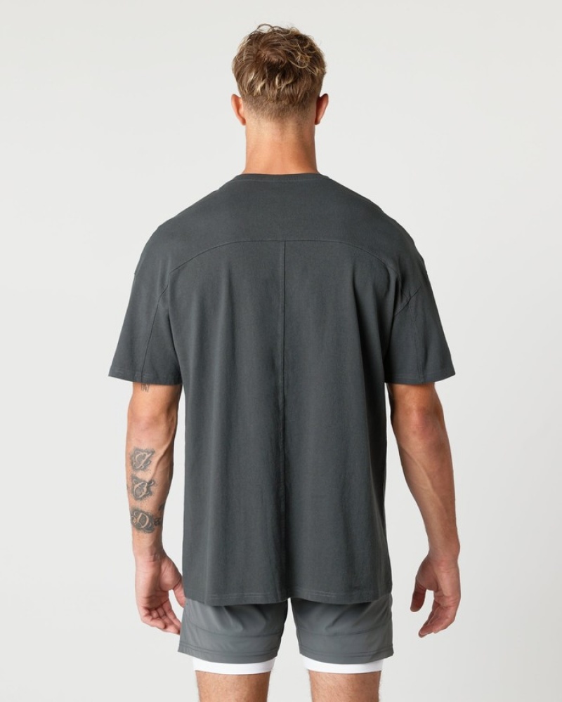 Alphalete Heavy Cotone Core Uomo Camicie Grigie | 34PXMAJOI