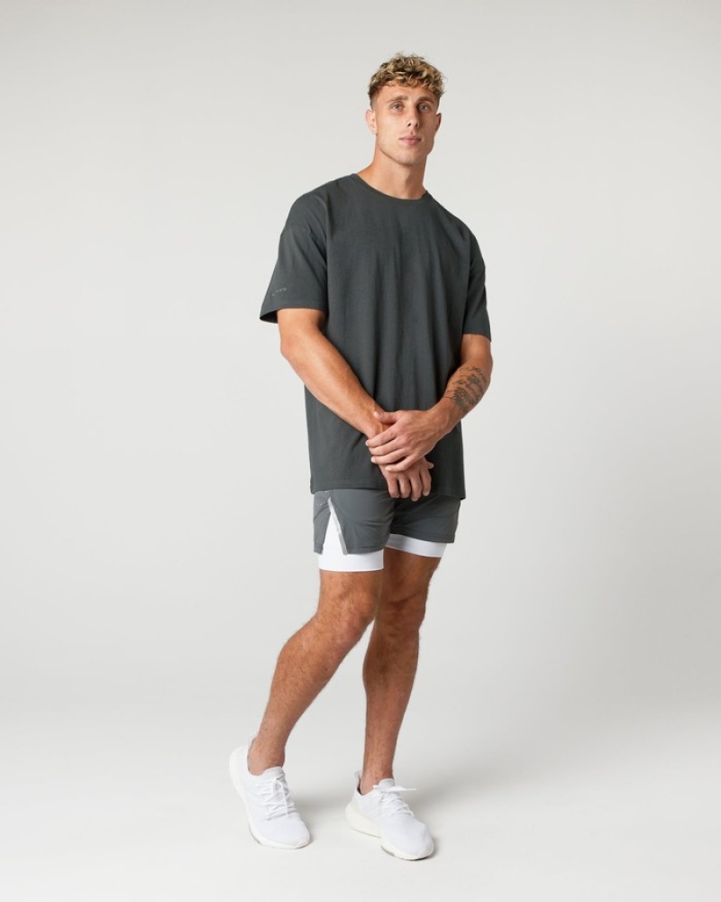 Alphalete Heavy Cotone Core Uomo Camicie Grigie | 34PXMAJOI