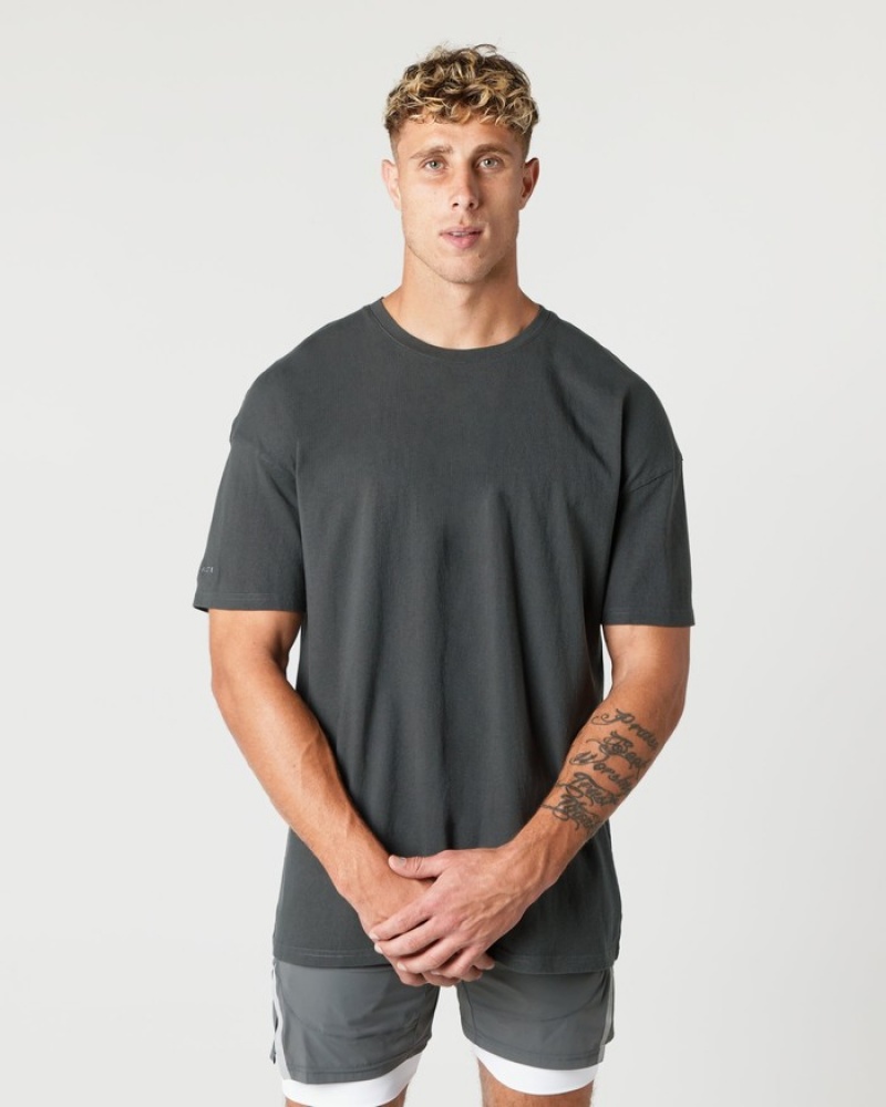 Alphalete Heavy Cotone Core Uomo Camicie Grigie | 34PXMAJOI