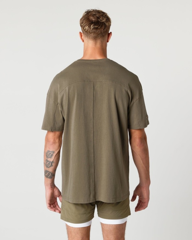 Alphalete Heavy Cotone Core Uomo Camicie Grigie | 07KGWXDEQ