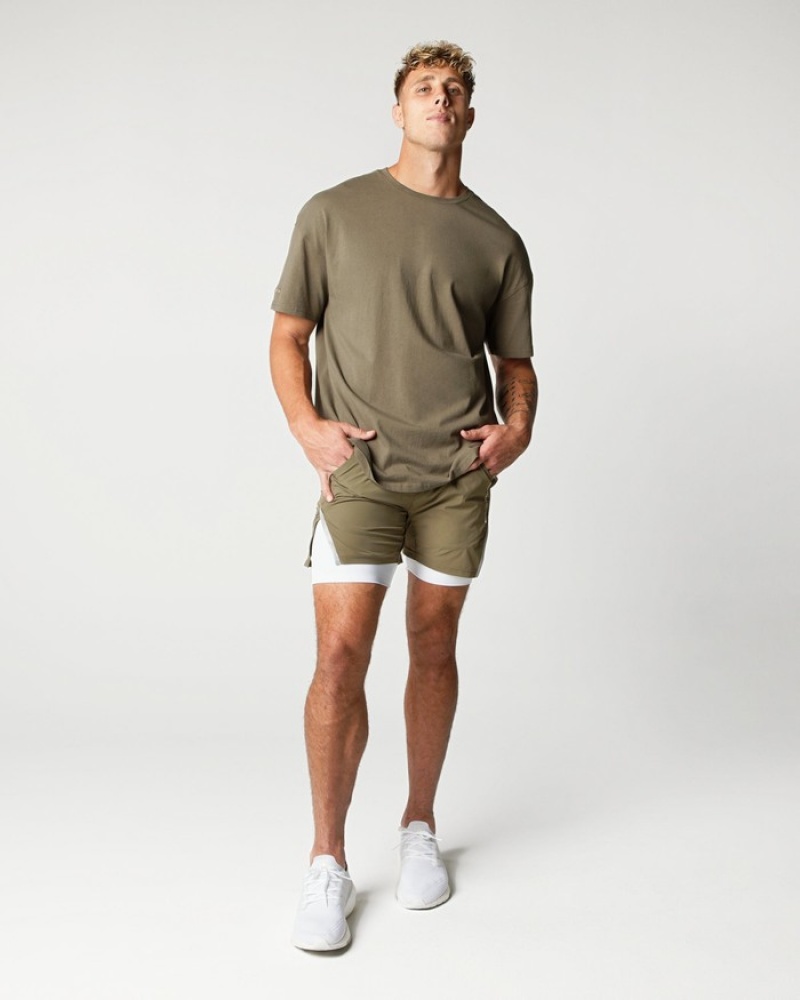 Alphalete Heavy Cotone Core Uomo Camicie Grigie | 07KGWXDEQ
