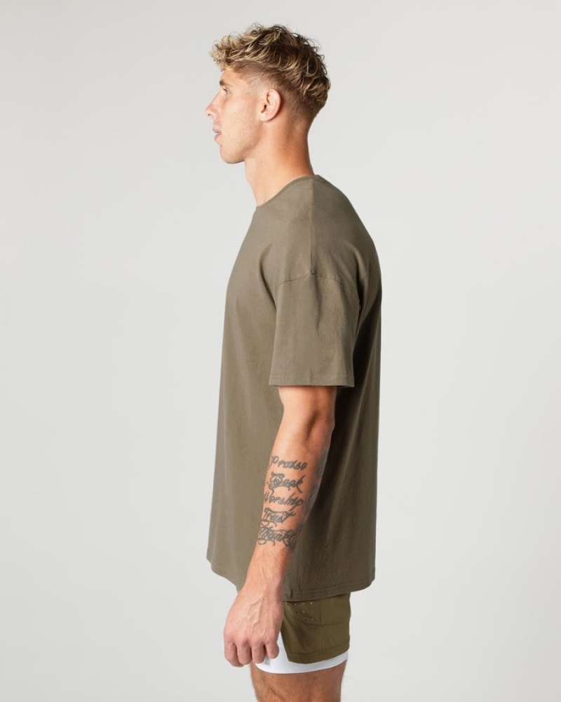 Alphalete Heavy Cotone Core Uomo Camicie Grigie | 07KGWXDEQ