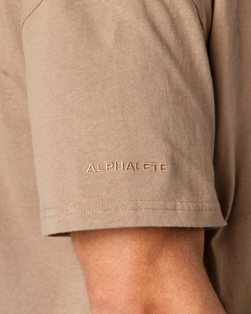Alphalete Heavy Cotone Core Uomo Camicie Grigie | 30KETIVJP