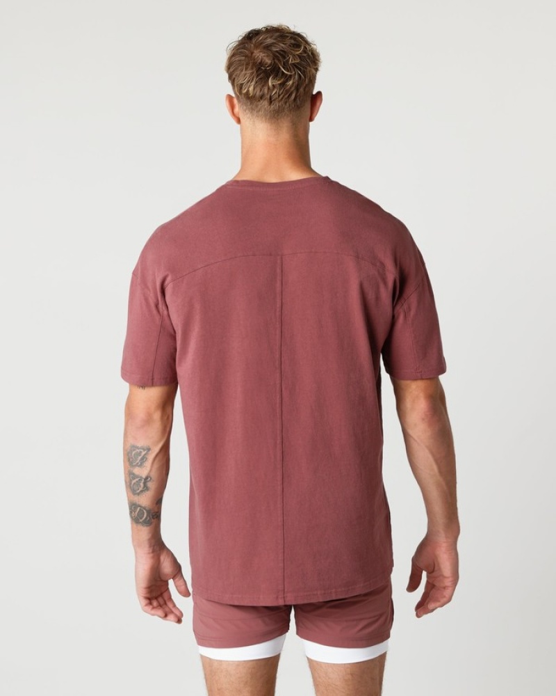 Alphalete Heavy Cotone Core Uomo Camicie Rosa | 60NTOVSUH