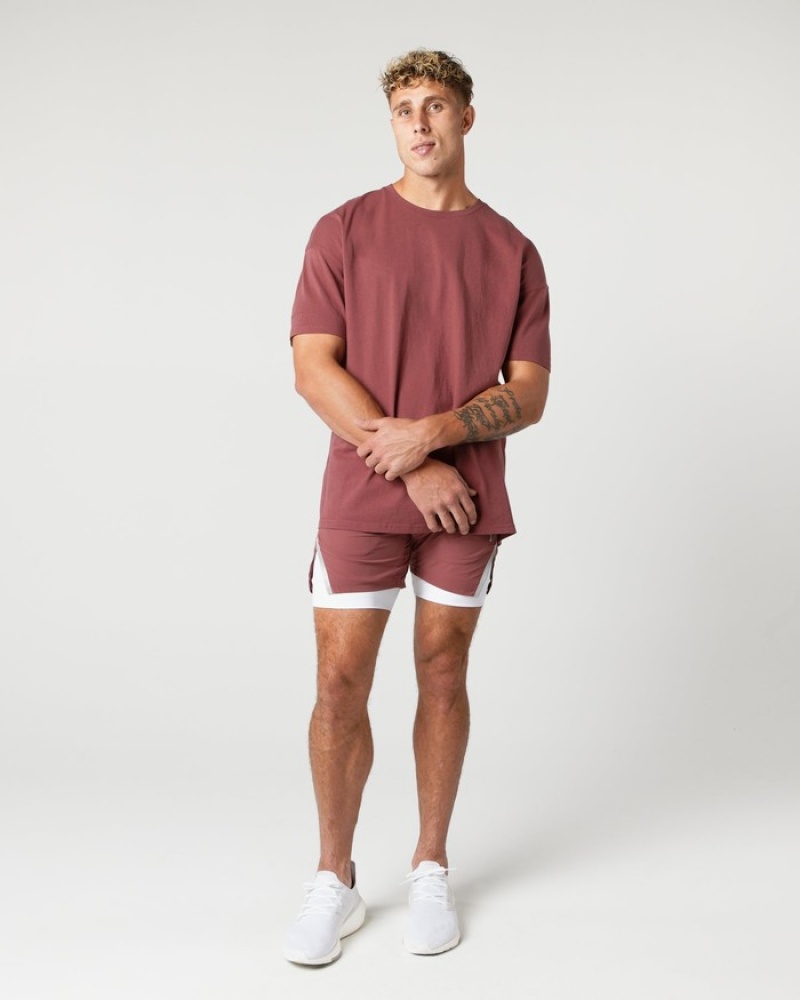 Alphalete Heavy Cotone Core Uomo Camicie Rosa | 60NTOVSUH