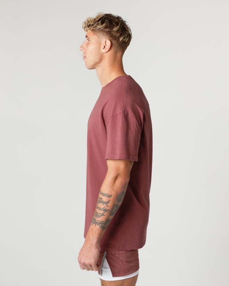 Alphalete Heavy Cotone Core Uomo Camicie Rosa | 60NTOVSUH