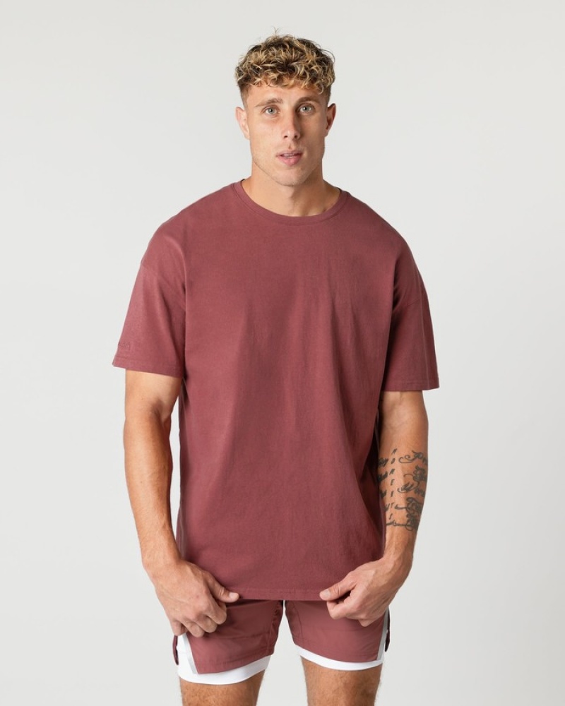 Alphalete Heavy Cotone Core Uomo Camicie Rosa | 60NTOVSUH