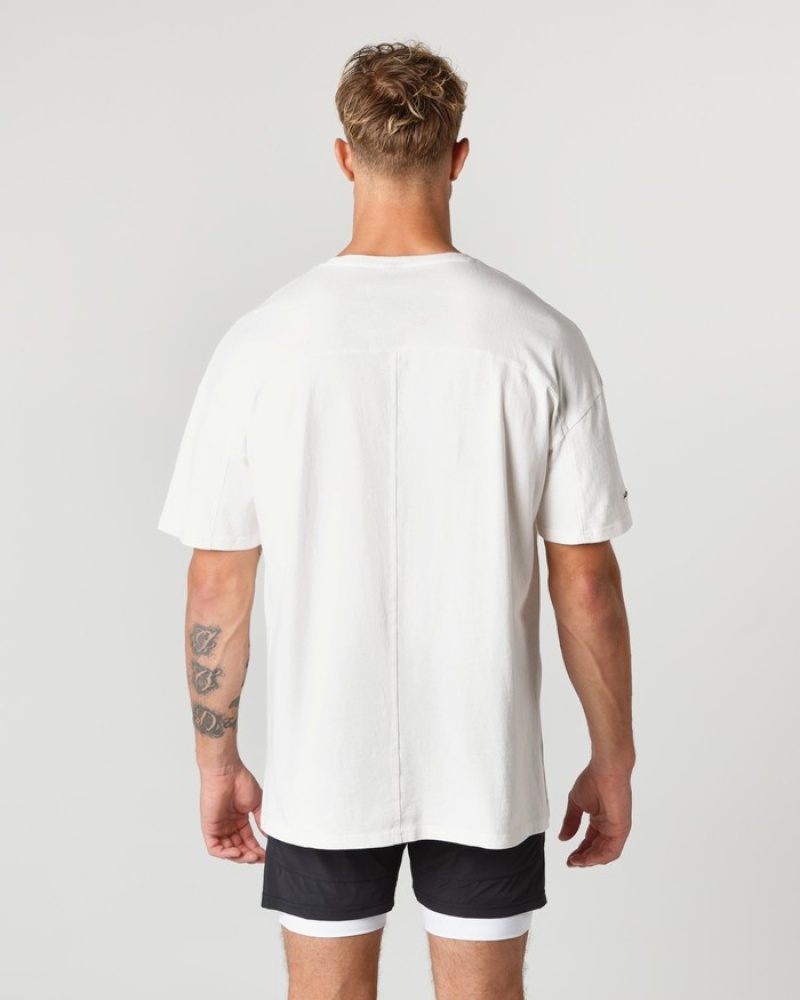 Alphalete Heavy Cotone Core Uomo Camicie Bianche | 42JDVUOZX
