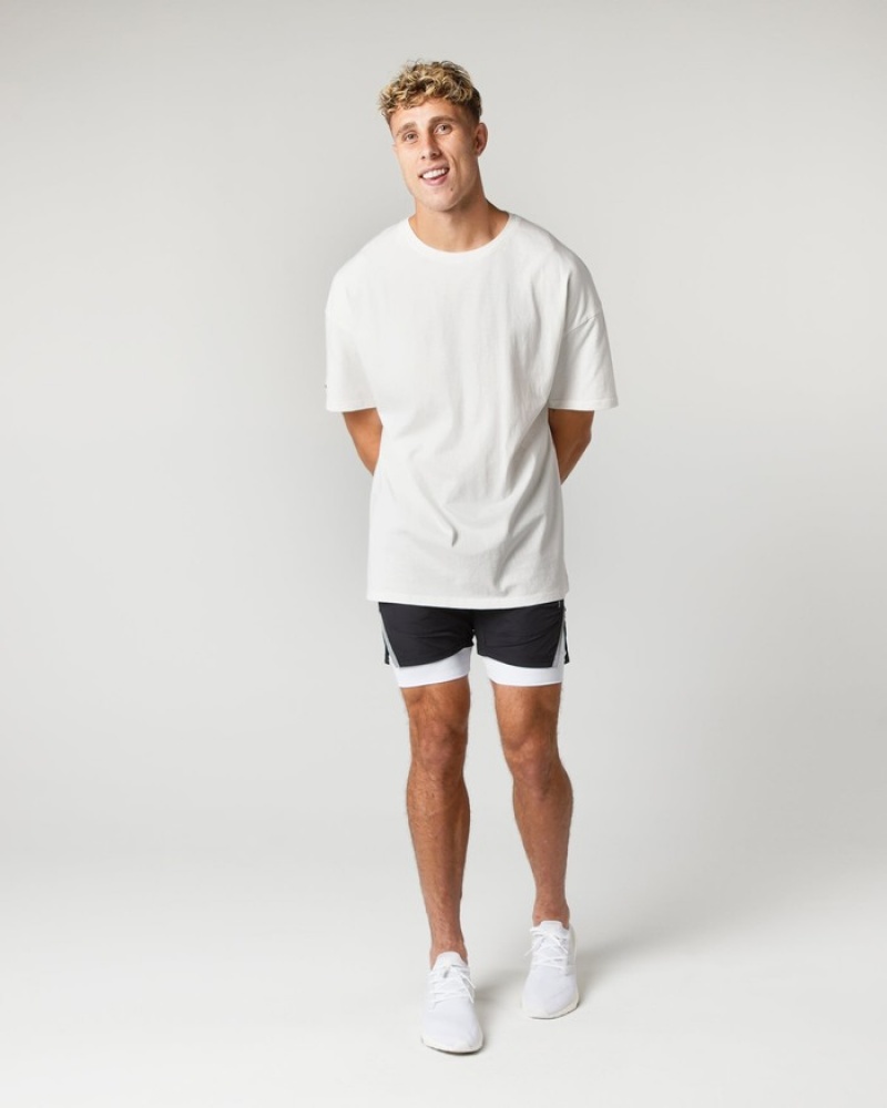 Alphalete Heavy Cotone Core Uomo Camicie Bianche | 42JDVUOZX