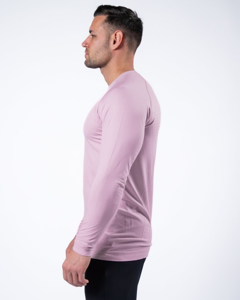 Alphalete Hero Long Sleeve Uomo Camicie Rosa | 16IKSBETC