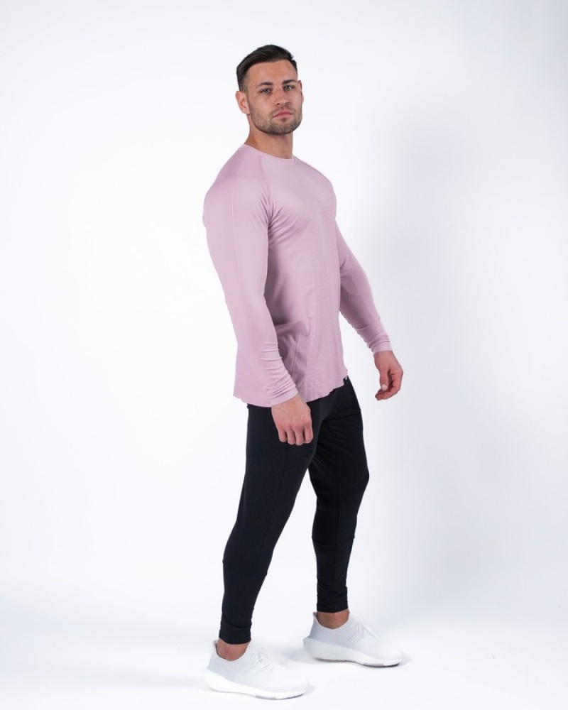 Alphalete Hero Long Sleeve Uomo Camicie Rosa | 16IKSBETC