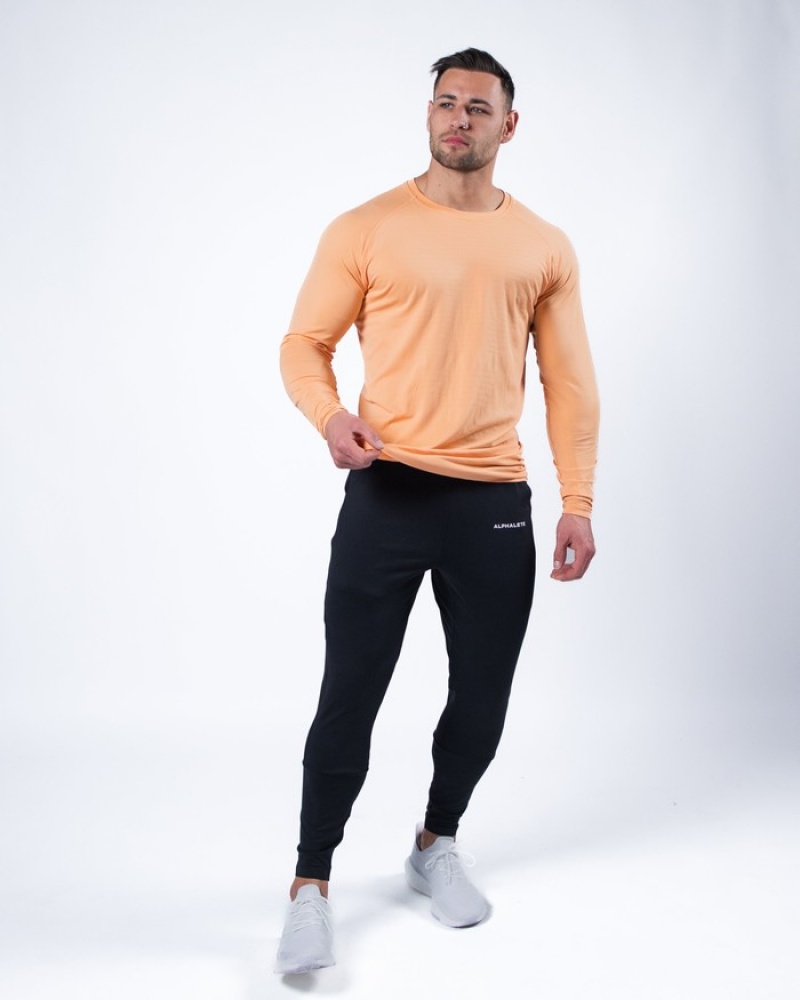 Alphalete Hero Long Sleeve Uomo Camicie Corallo | 59OQLXGVT