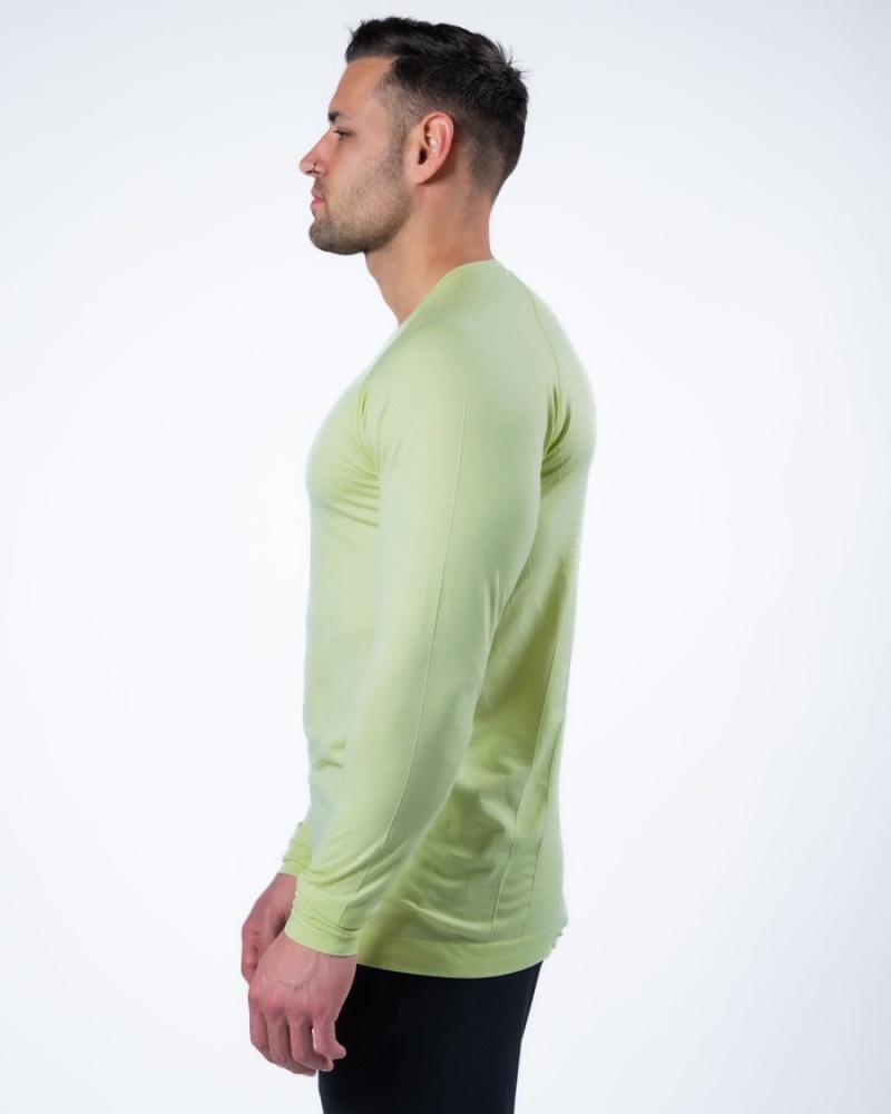 Alphalete Hero Long Sleeve Uomo Camicie Verdi | 06NRQLYGC