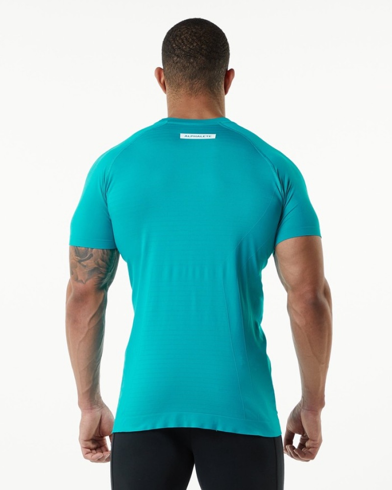 Alphalete Hero Uomo Camicie Blu | 71LUXQTAW