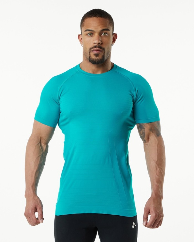 Alphalete Hero Uomo Camicie Blu | 71LUXQTAW