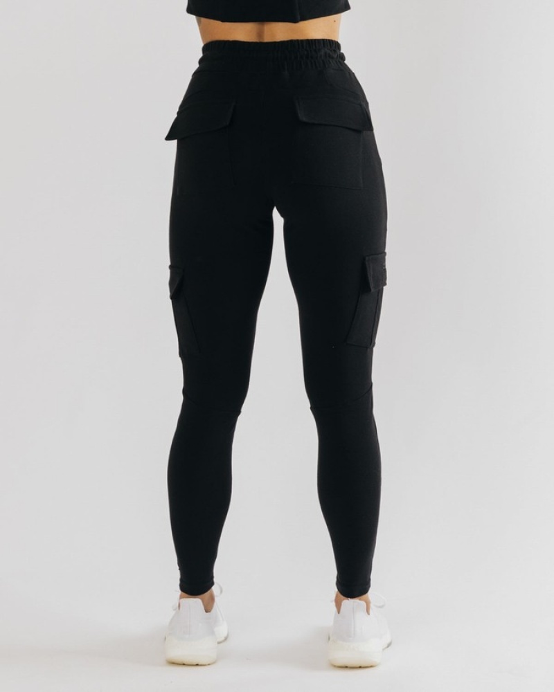 Alphalete Identity Cargo Donna Pantaloni Jogger Nere | 58OYZDEIQ