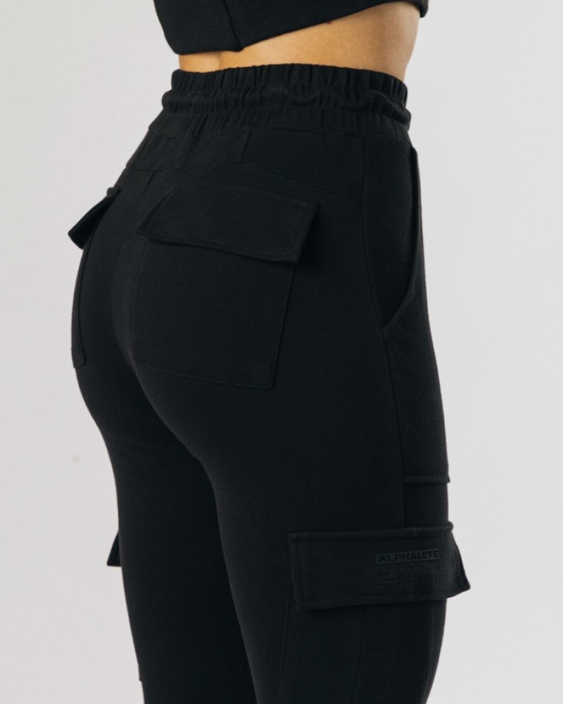 Alphalete Identity Cargo Donna Pantaloni Jogger Nere | 58OYZDEIQ
