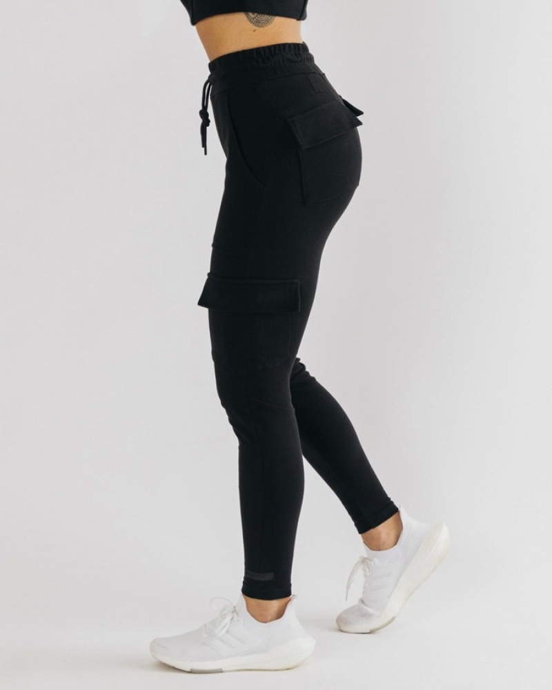 Alphalete Identity Cargo Donna Pantaloni Jogger Nere | 58OYZDEIQ