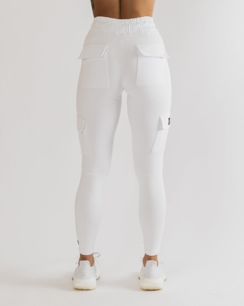 Alphalete Identity Cargo Donna Pantaloni Jogger Bianche | 35WCPXTFM