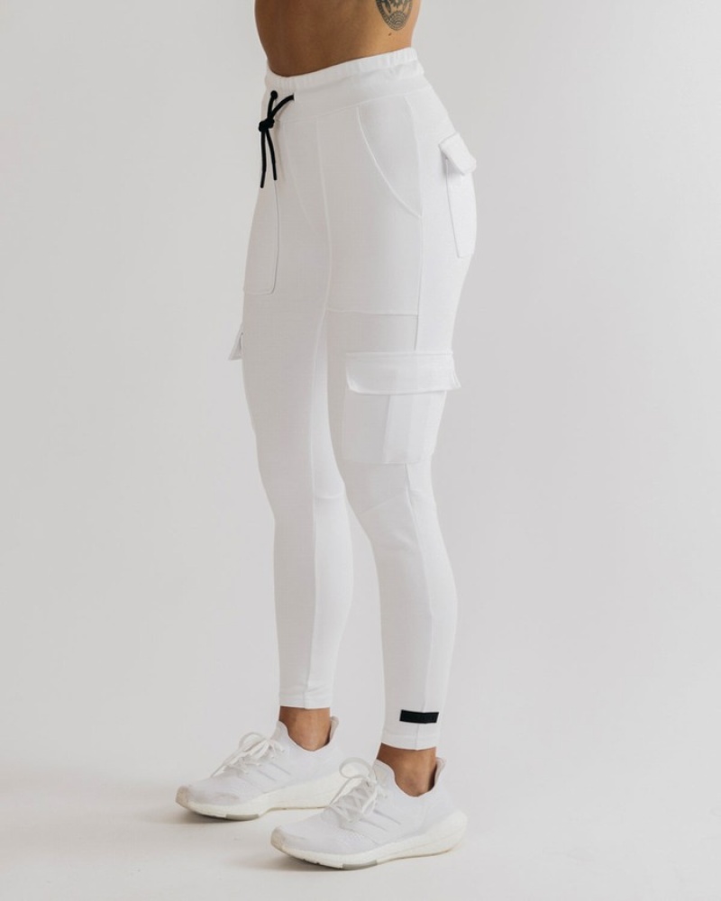 Alphalete Identity Cargo Donna Pantaloni Jogger Bianche | 35WCPXTFM