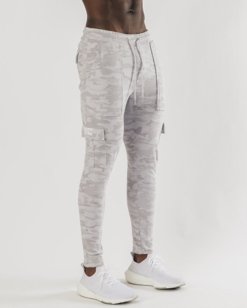 Alphalete Identity Cargo Uomo Pantaloni Jogger Argento Camouflage | 07SYLIJGP