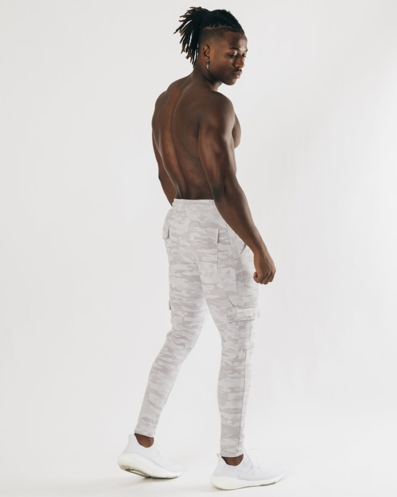 Alphalete Identity Cargo Uomo Pantaloni Jogger Argento Camouflage | 07SYLIJGP