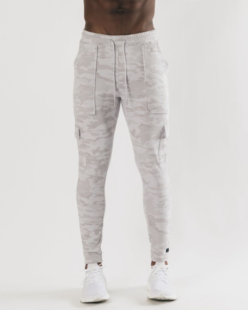 Alphalete Identity Cargo Uomo Pantaloni Jogger Argento Camouflage | 07SYLIJGP