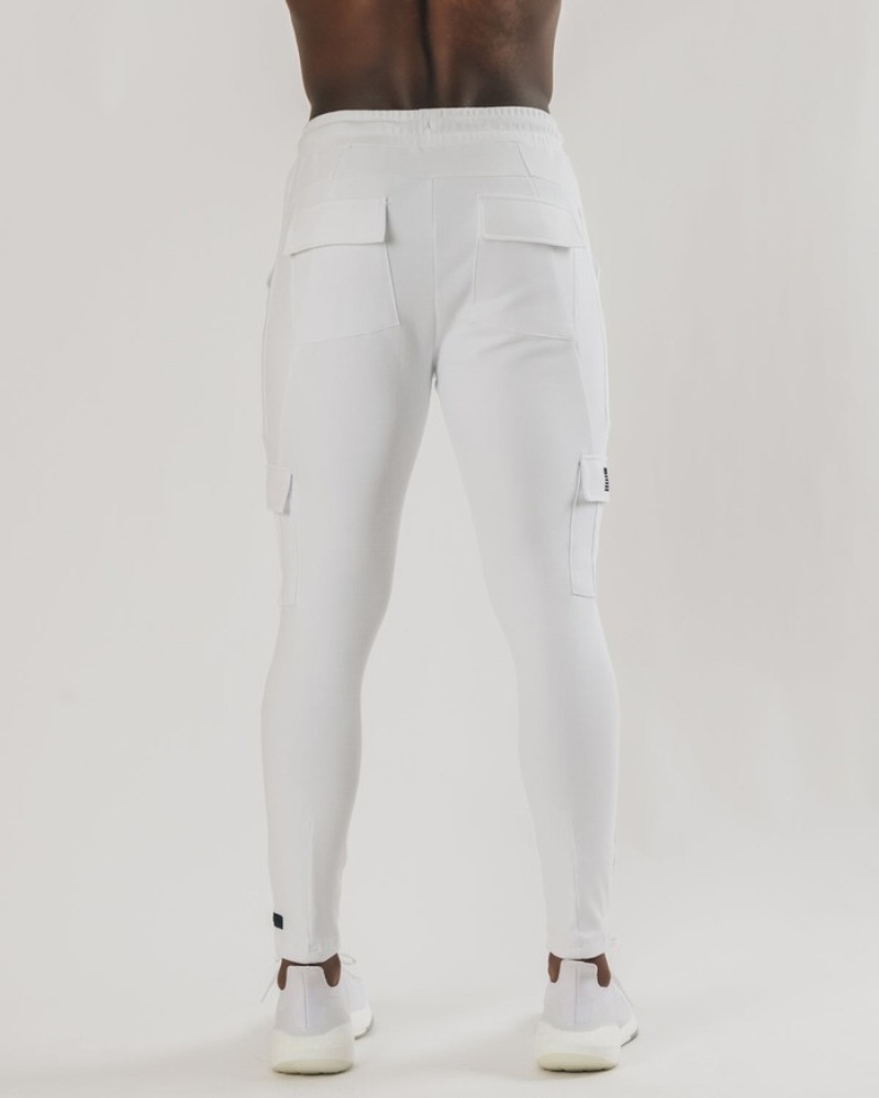 Alphalete Identity Cargo Uomo Pantaloni Jogger Bianche | 98RCBNKOE