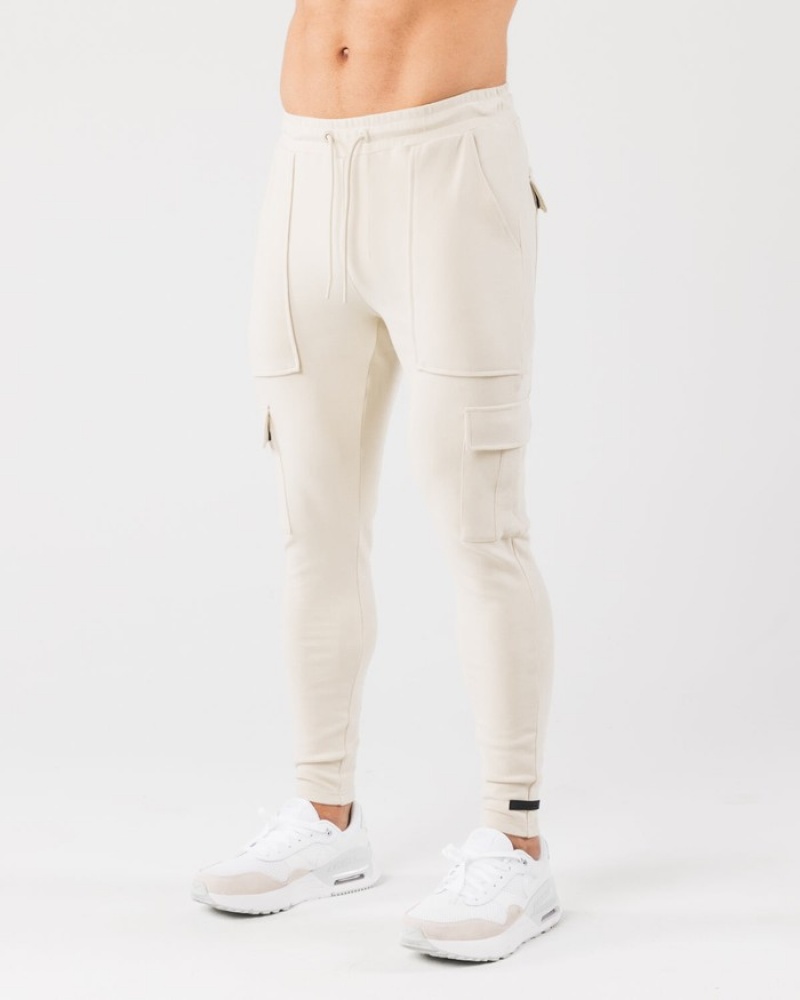 Alphalete Identity Cargo Uomo Pantaloni Jogger Bianche | 70YFPWCLZ