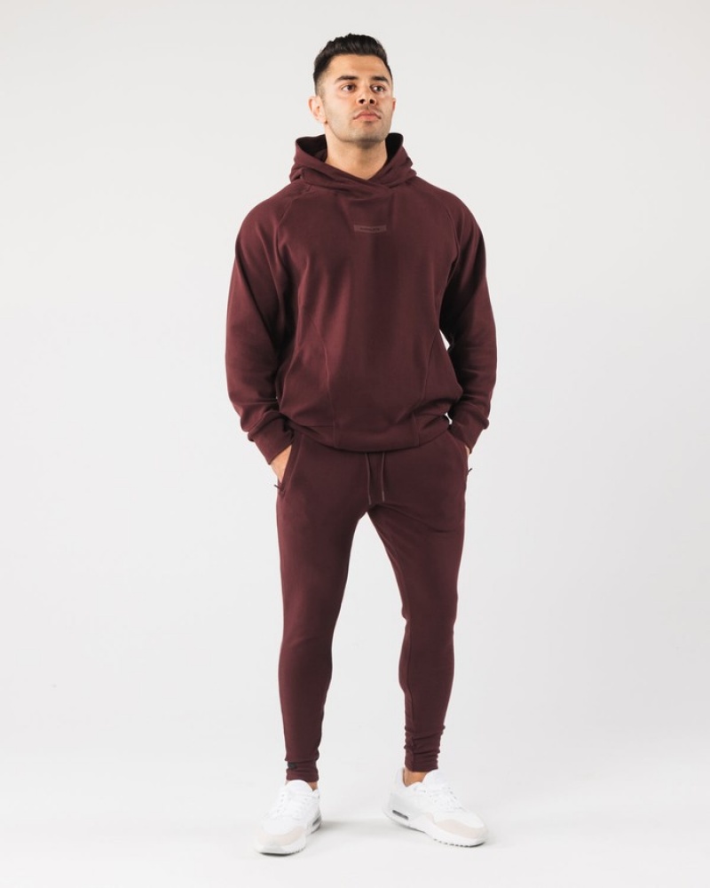 Alphalete Identity Uomo Pantaloni Jogger Bordeaux | 56FUOMRXP