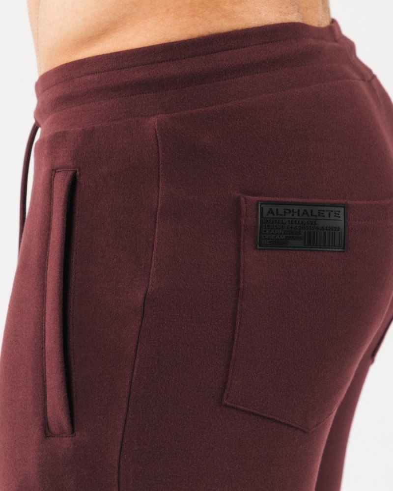 Alphalete Identity Uomo Pantaloni Jogger Bordeaux | 56FUOMRXP