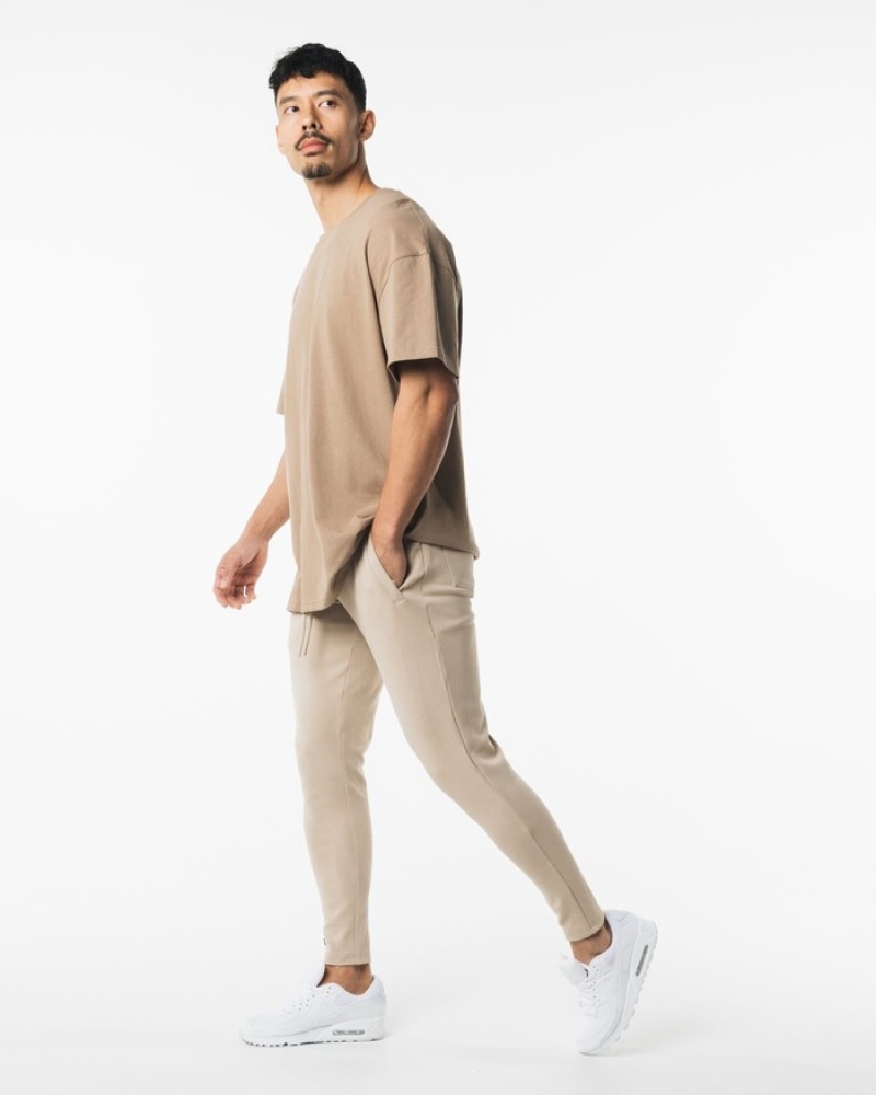Alphalete Identity Uomo Pantaloni Jogger Beige | 36NHKPSBA