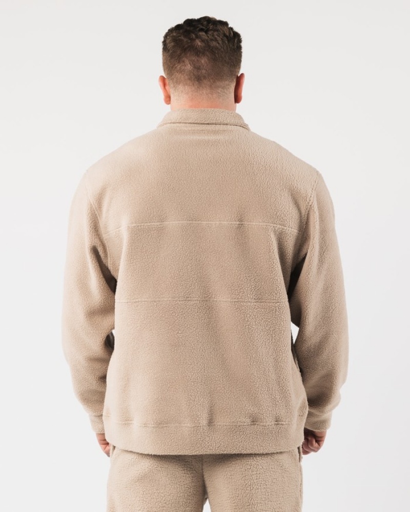 Alphalete King Quarter Zip Uomo Felpa Beige | 34VUJQRNE