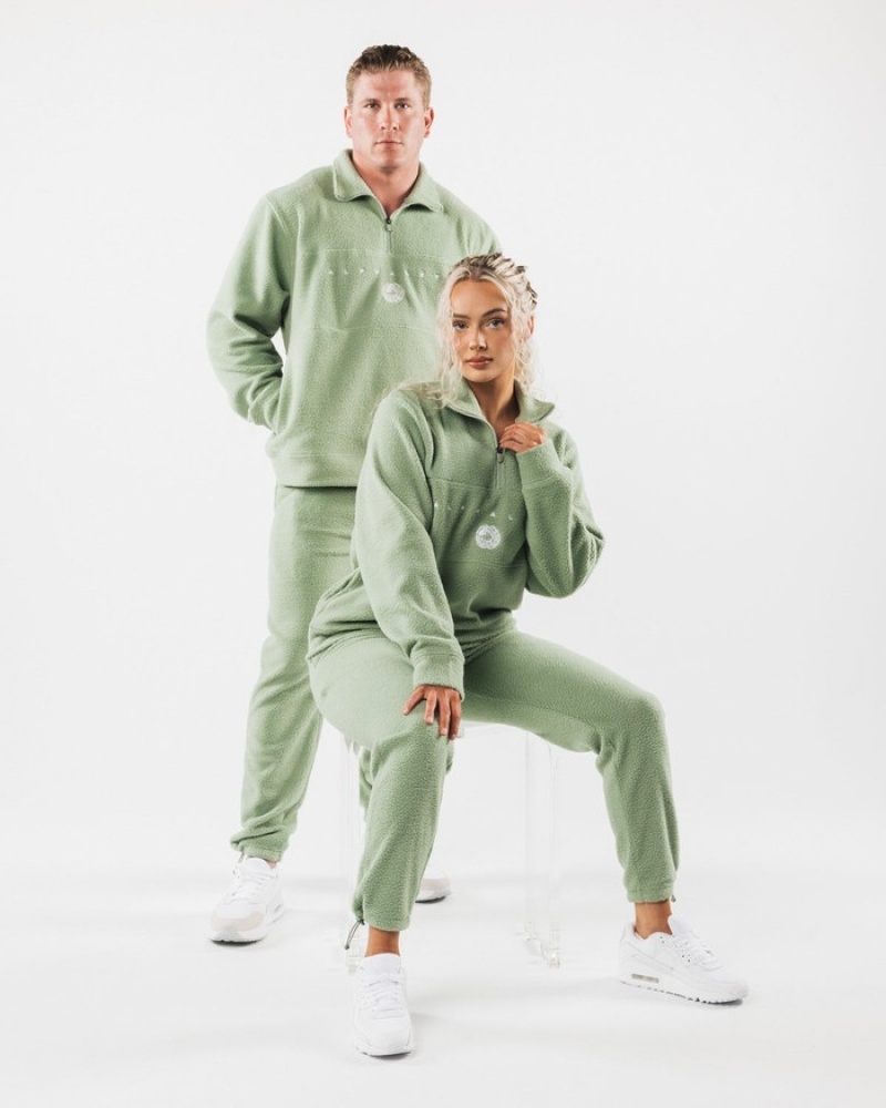 Alphalete King Quarter Zip Uomo Felpa Verde Oliva | 15EKNDQAJ