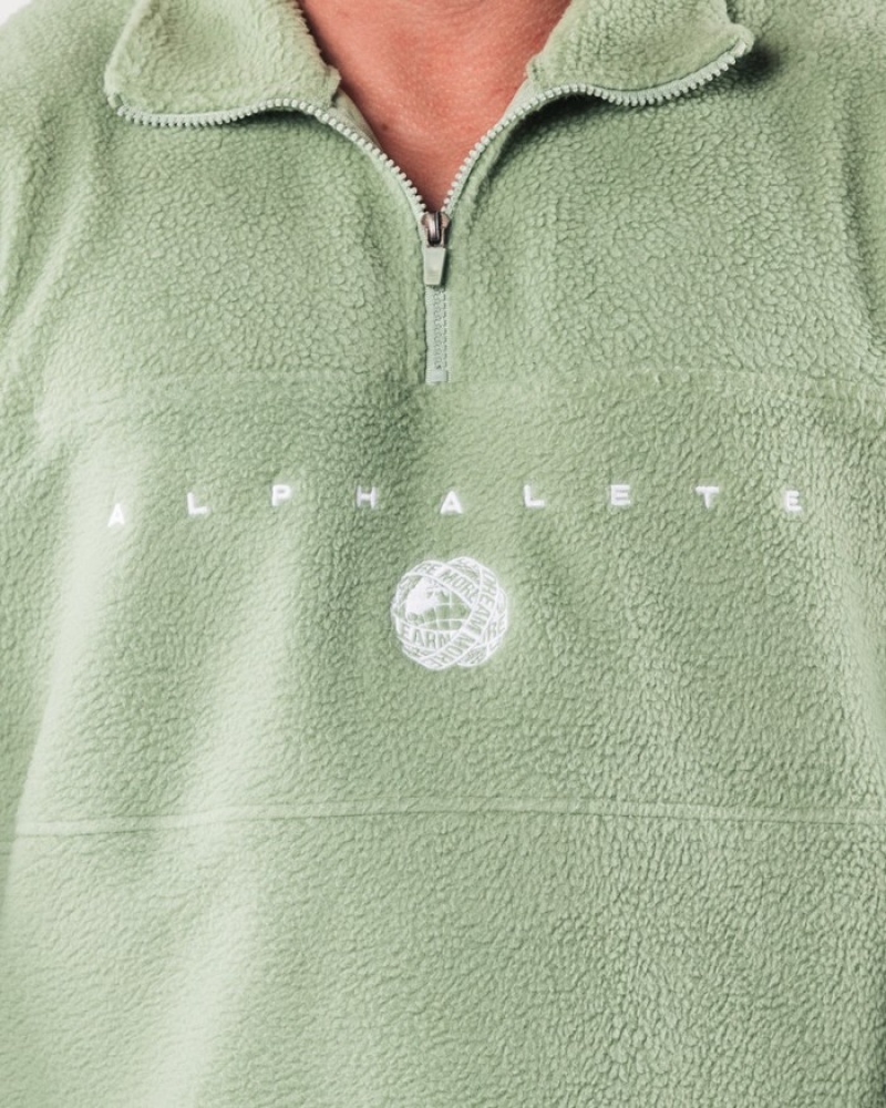 Alphalete King Quarter Zip Uomo Felpa Verde Oliva | 15EKNDQAJ