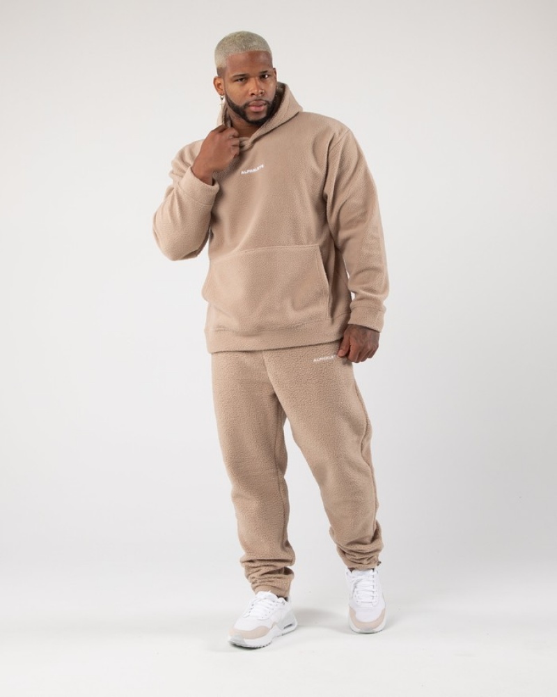 Alphalete King Uomo Felpa Con Cappuccio Beige | 61UQNIZEO